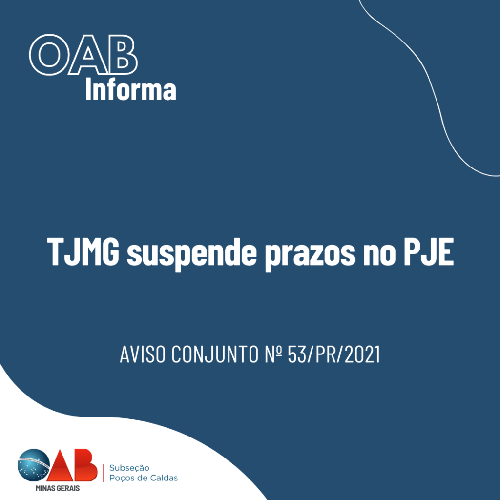 TJMG suspende prazos no PJe