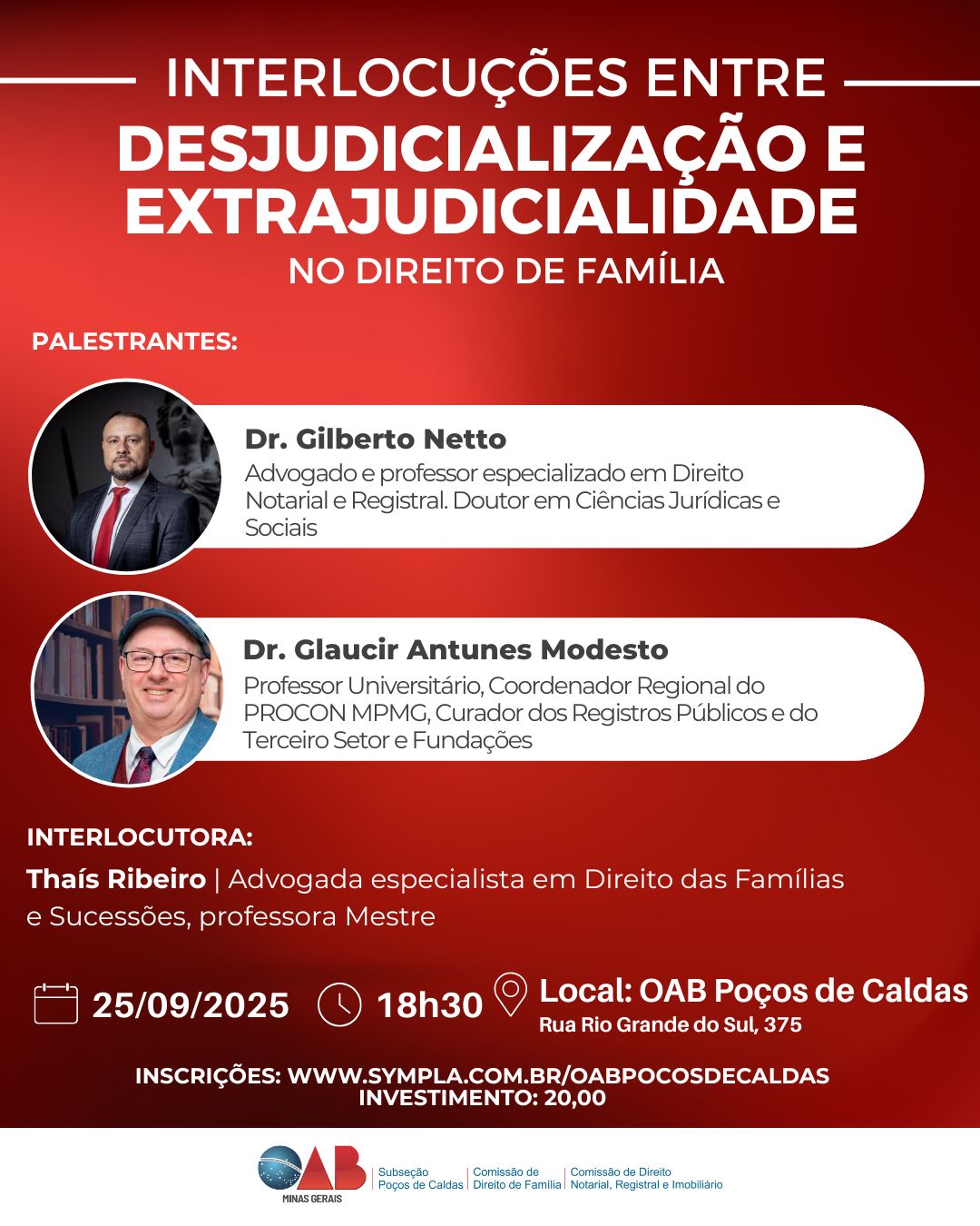 Palestra sobre: Interlocuções entre Desjudicialização e Extrajudicialidade no Direito de Família
